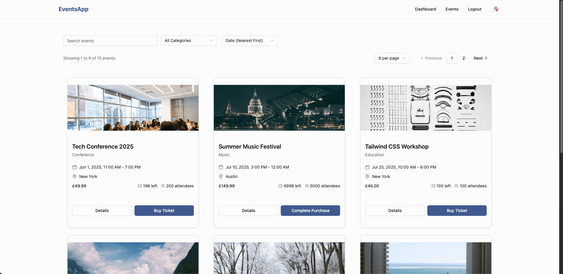 Events Platform screenshot 3