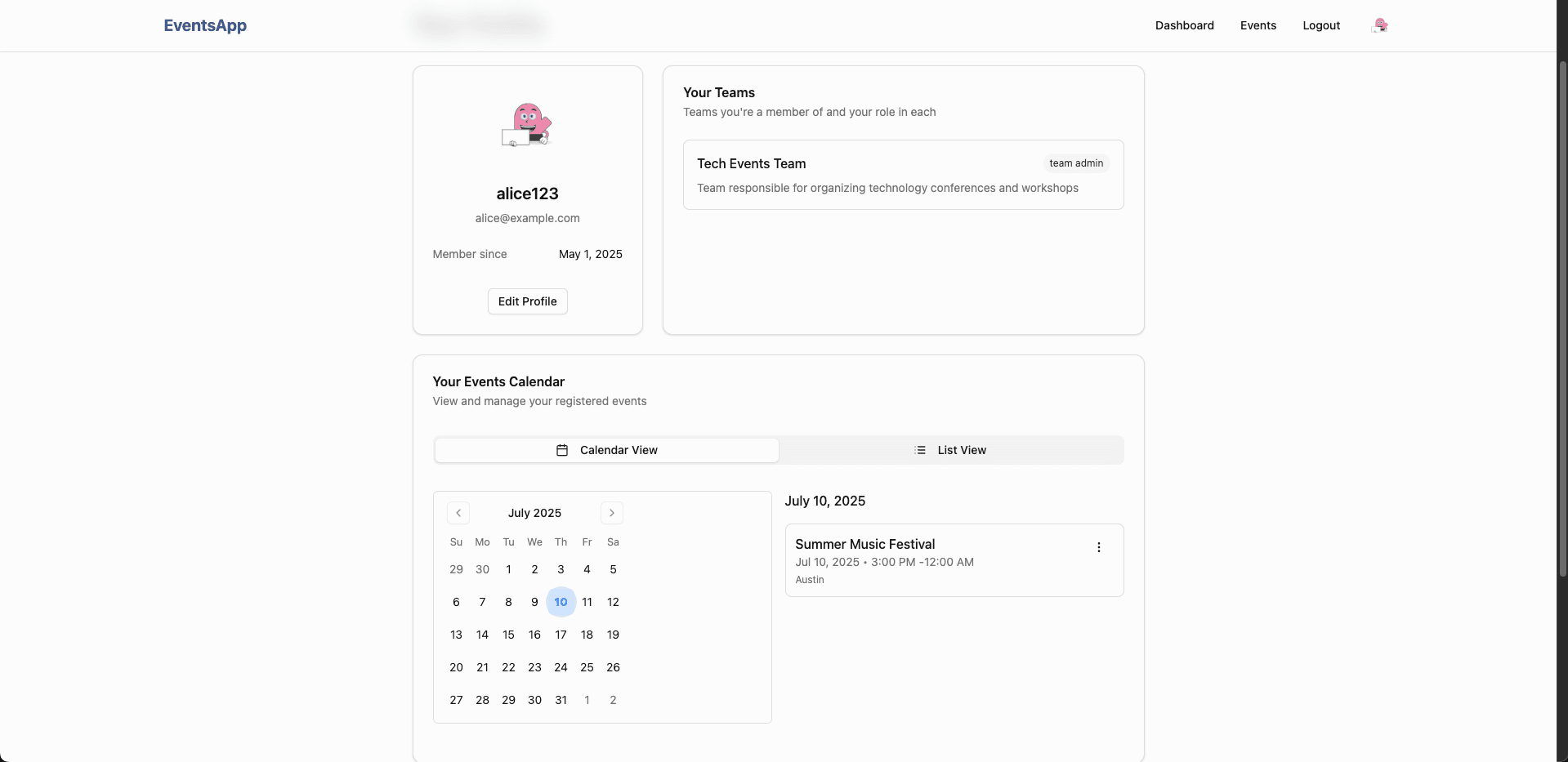 Events Platform screenshot 5